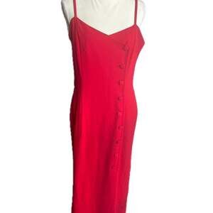 Vintage Jennifer Jeffries Red Maxi Dress & Shrug Set
